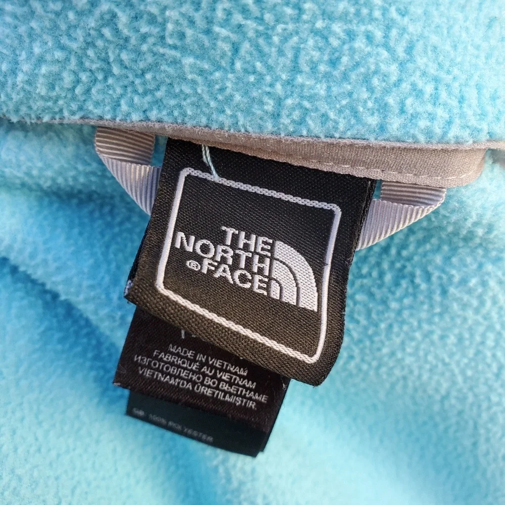 THE NORTH FACE Full Zipper Fleece Jacket Girls M 10 12 Front Back Logo Blue